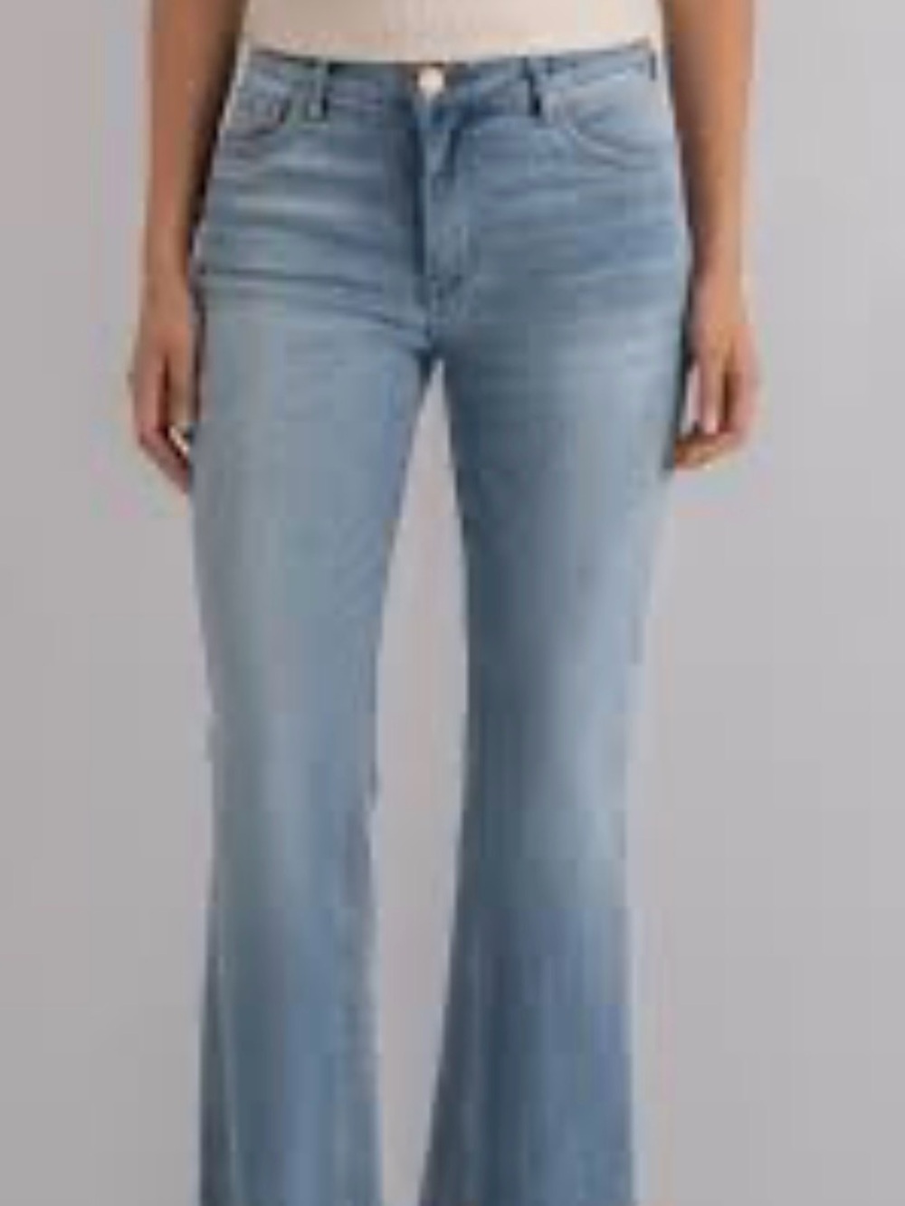Kut from the Kloth Kelsey High-Rise Ankle Flare Jeans - Light Blue
